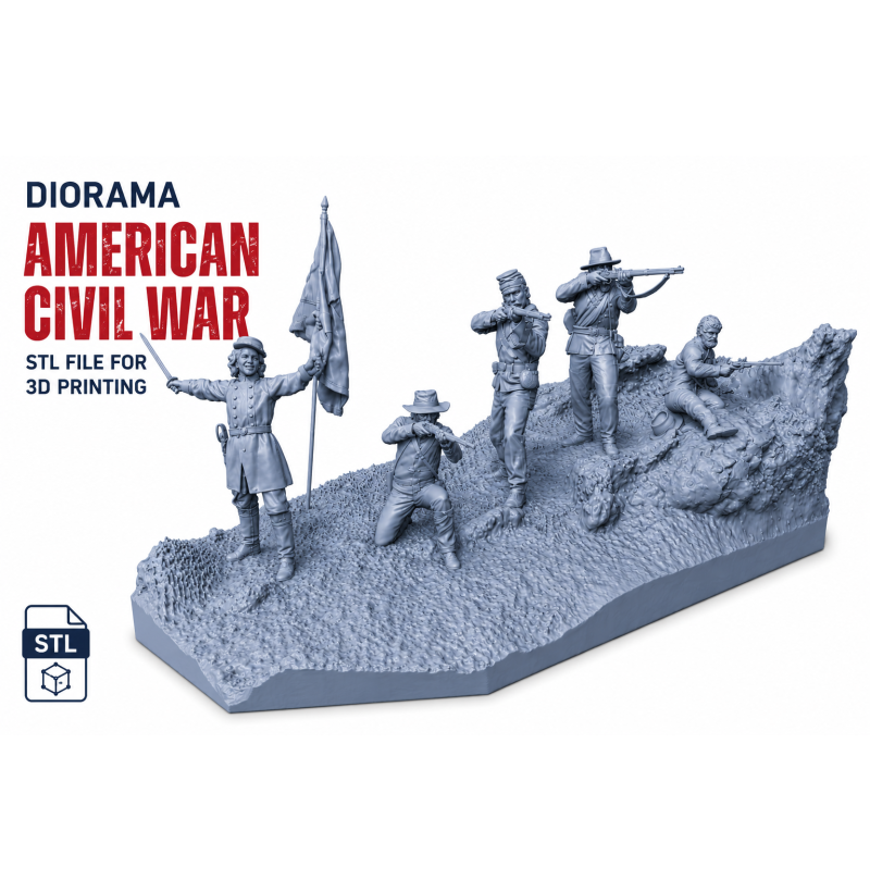 American Civil War Battle Diorama STL File for 3D Printing