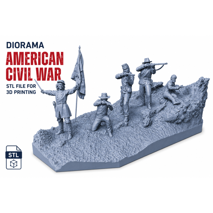 American Civil War Battle Diorama STL File for 3D Printing American Civil War Battle Diorama STL File for 3D Printing