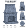 Stone Fireplace STL File for 3D Printing