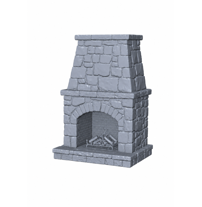 Stone Fireplace STL File for 3D Printing