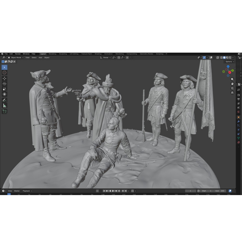 After the Battle of Poltava — Charles XII and Ivan Mazepa Diorama STL Files for 3D Printing