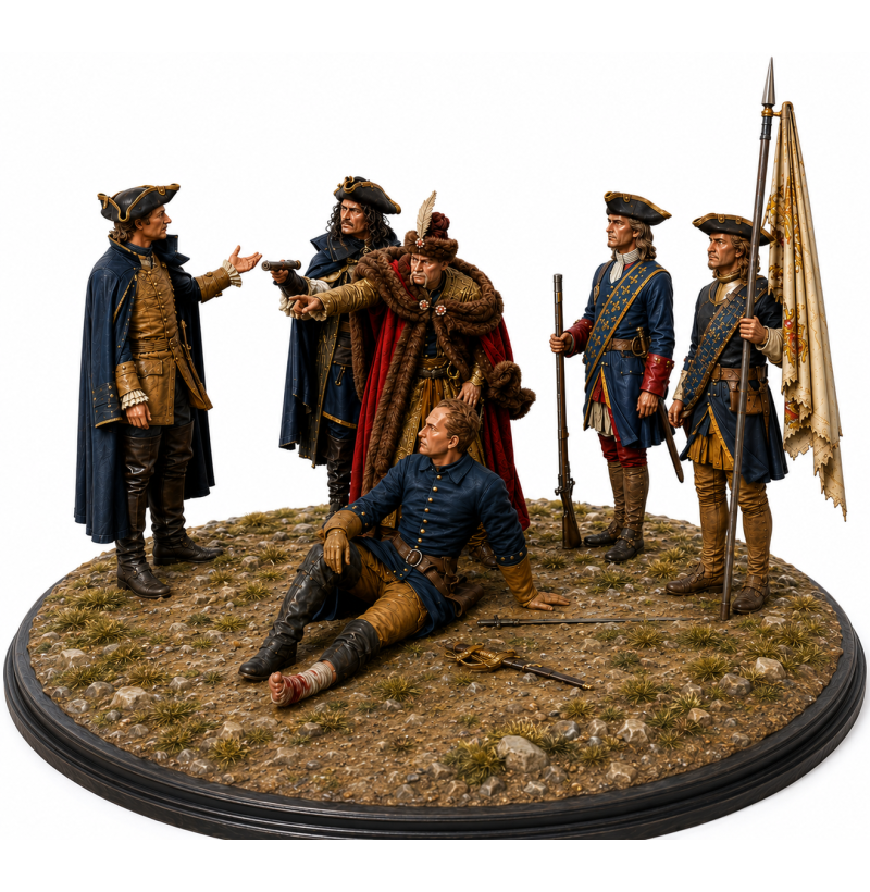 After the Battle of Poltava — Charles XII and Ivan Mazepa Diorama STL Files for 3D Printing