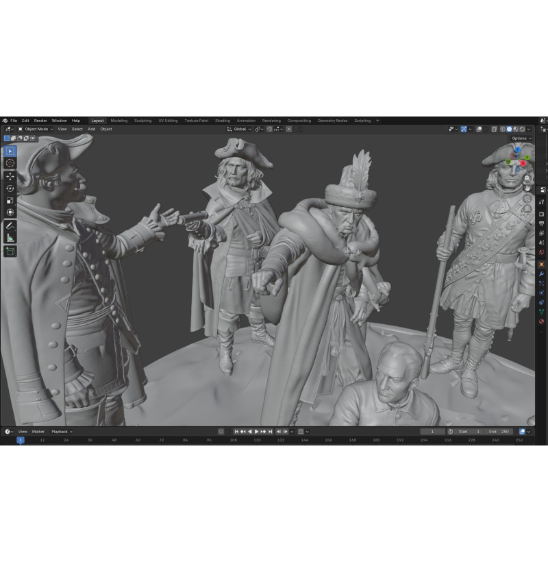 After the Battle of Poltava — Charles XII and Ivan Mazepa Diorama STL Files for 3D Printing