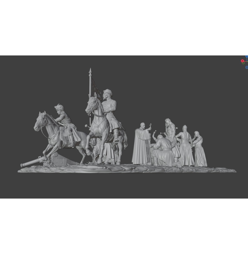 "On the Eve of Battle" Diorama – Zaporozhian Cossacks STL Files for 3D Printing
