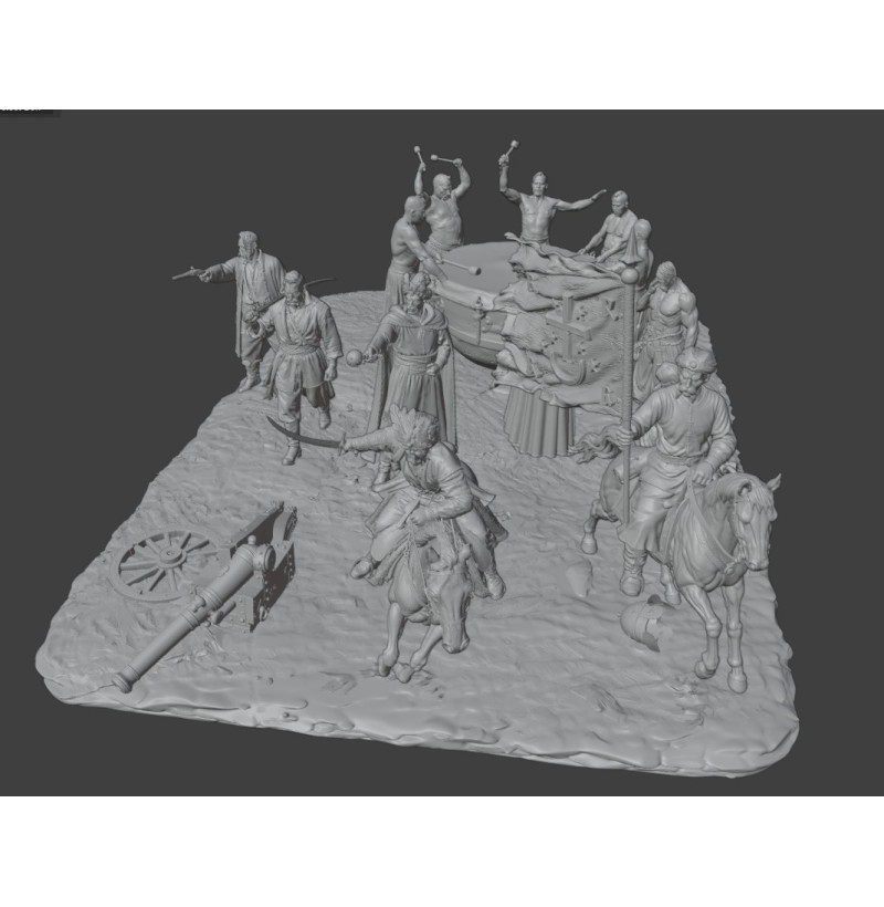 "On the Eve of Battle" Diorama – Zaporozhian Cossacks STL Files for 3D Printing