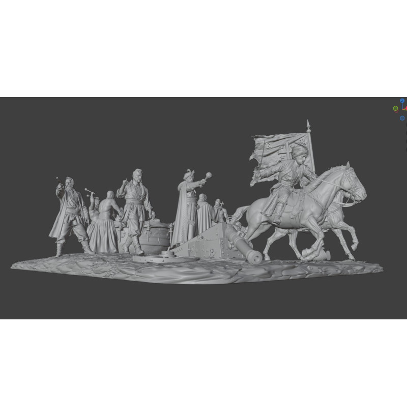 "On the Eve of Battle" Diorama – Zaporozhian Cossacks STL Files for 3D Printing