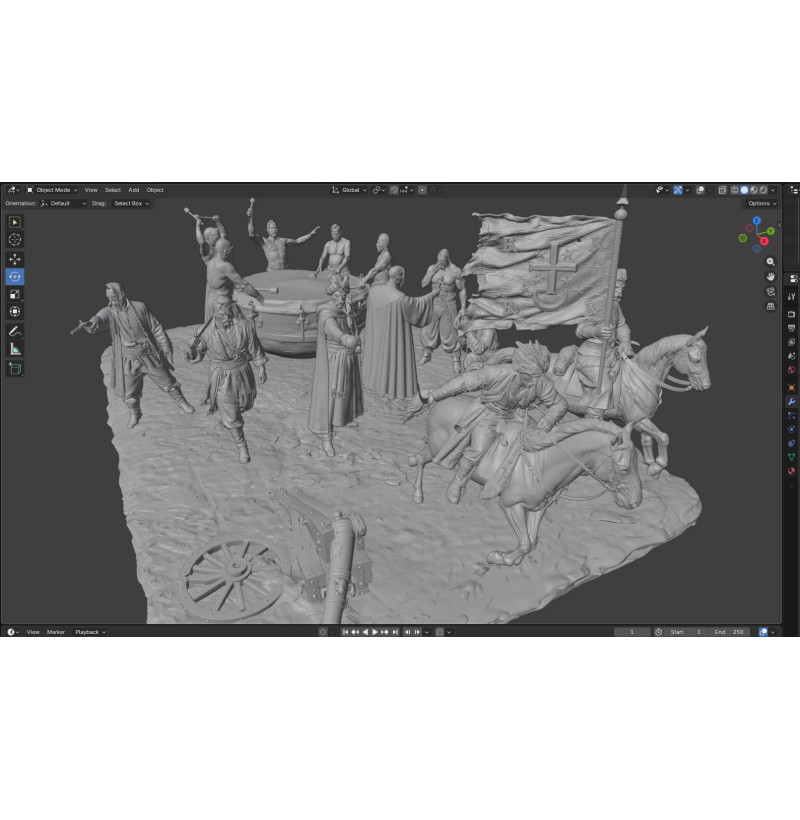 "On the Eve of Battle" Diorama – Zaporozhian Cossacks STL Files for 3D Printing