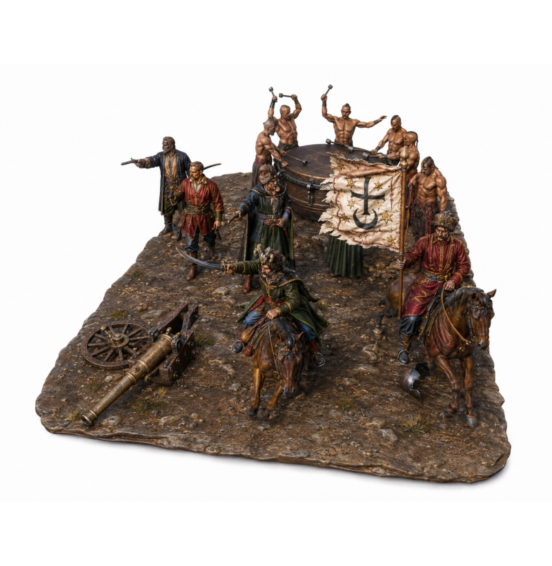 "On the Eve of Battle" Diorama – Zaporozhian Cossacks STL Files for 3D Printing
