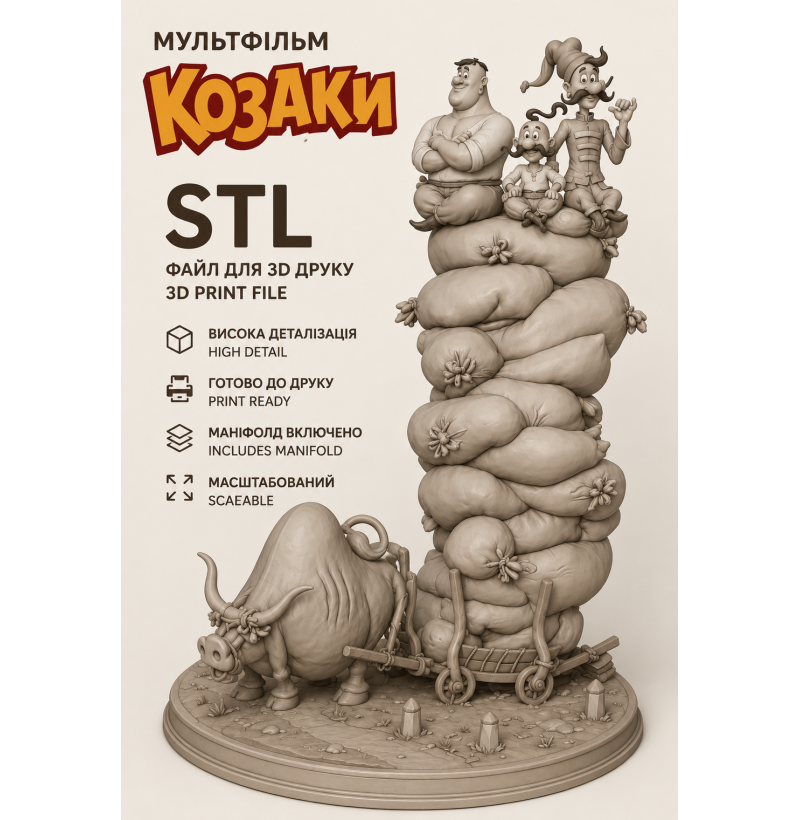 Cossacks Cartoon Characters STL File for 3D Printing