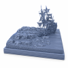 Shipwreck Diorama STL for 3D Printing | Pirate Ship Wreck Scene