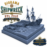 Shipwreck Diorama STL File for 3D Printing