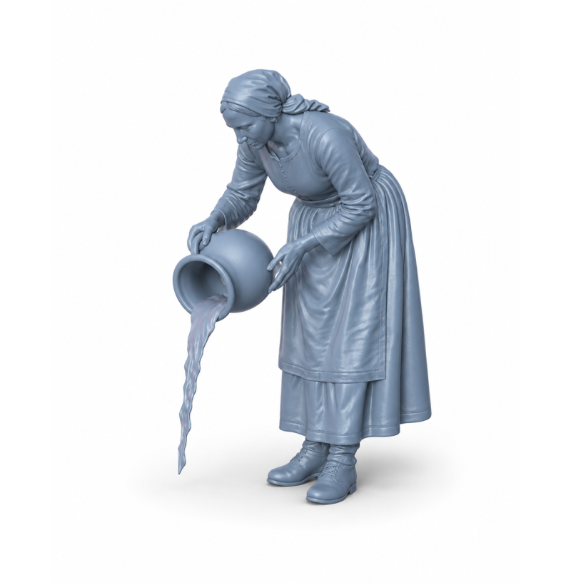 Medieval Peasants Set – 7 Historical STL Miniatures for 3D Printing