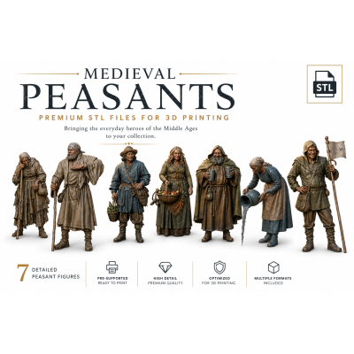 Medieval Peasants Set – STL Files for 3D Printing