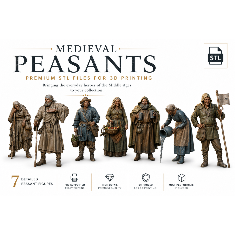 Medieval Peasants Set – STL Files for 3D Printing Medieval Peasants Set – STL Files for 3D Printing
