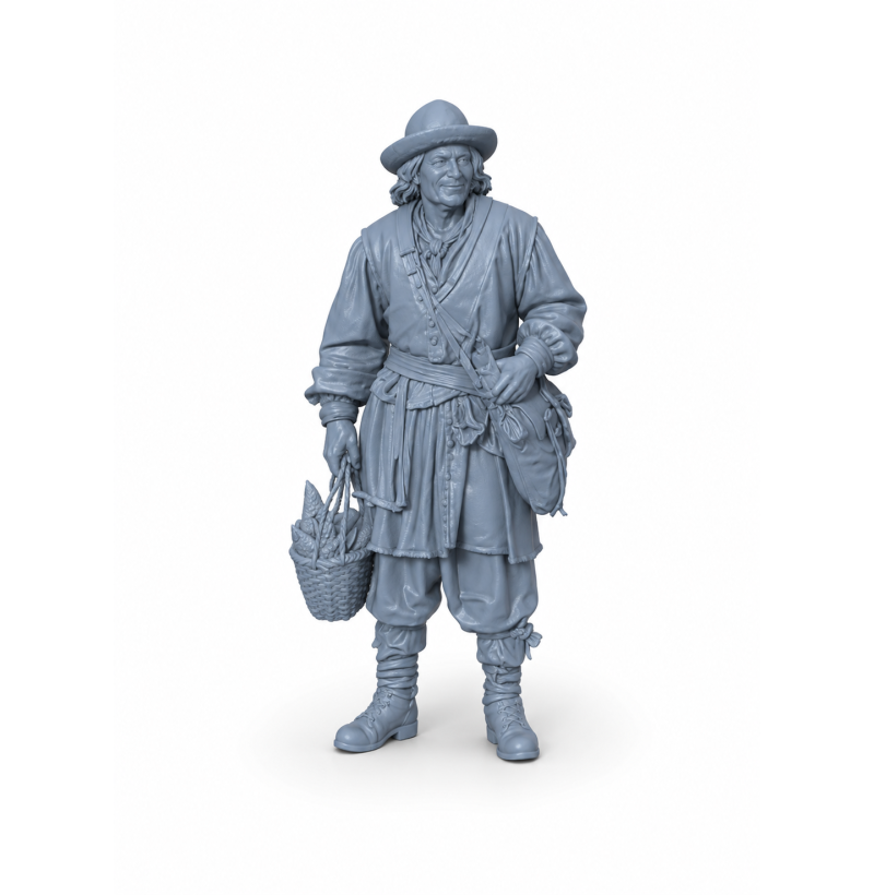 Medieval Peasants Set – 7 Historical STL Miniatures for 3D Printing