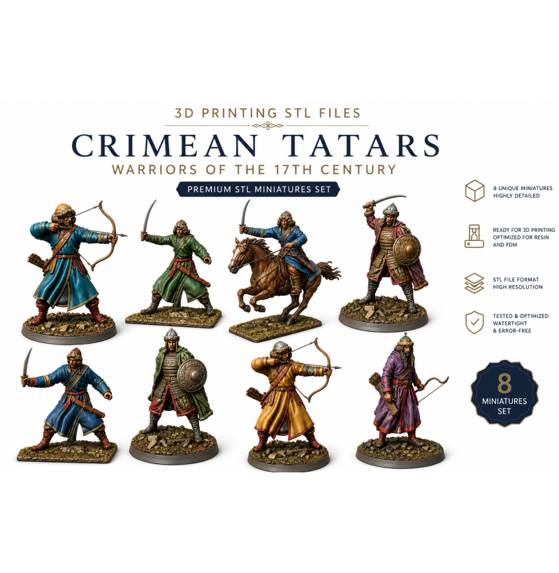 Crimean Tatars of the 17th Century – 8 STL Models Set for 3D Printing