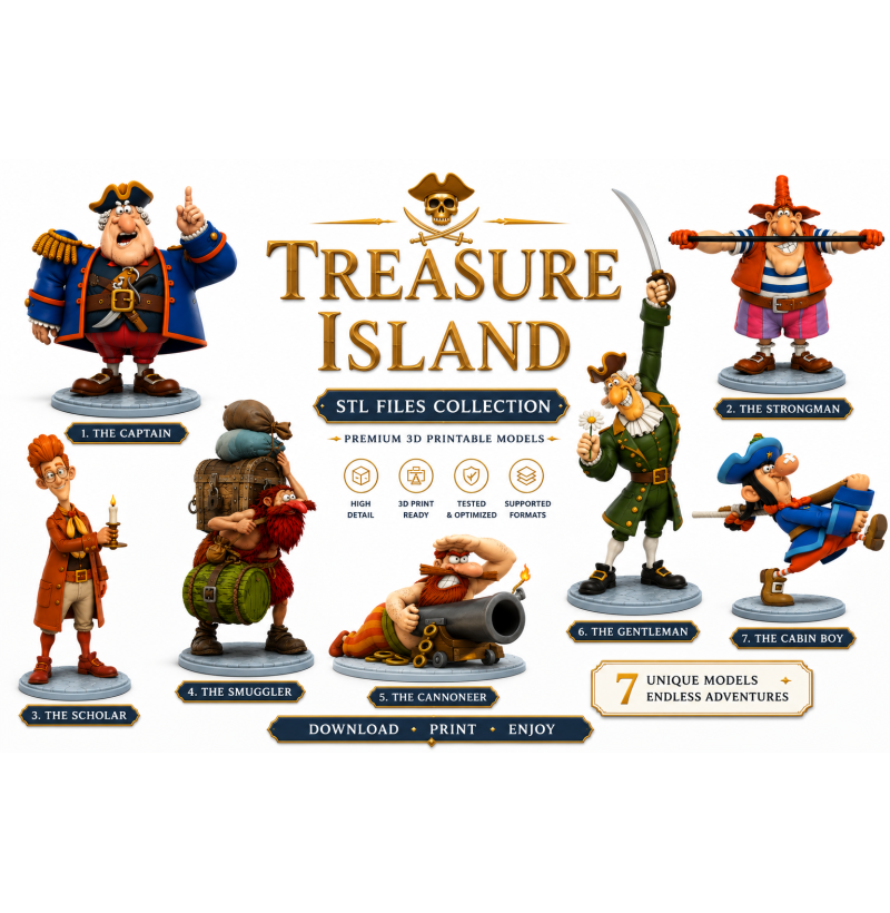 Treasure Island STL Pirate Miniatures Collection