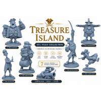 Treasure Island Pirate Miniatures STL Collection for 3D Printing