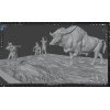 Buffalo Hunt Diorama STL Files for 3D Printing