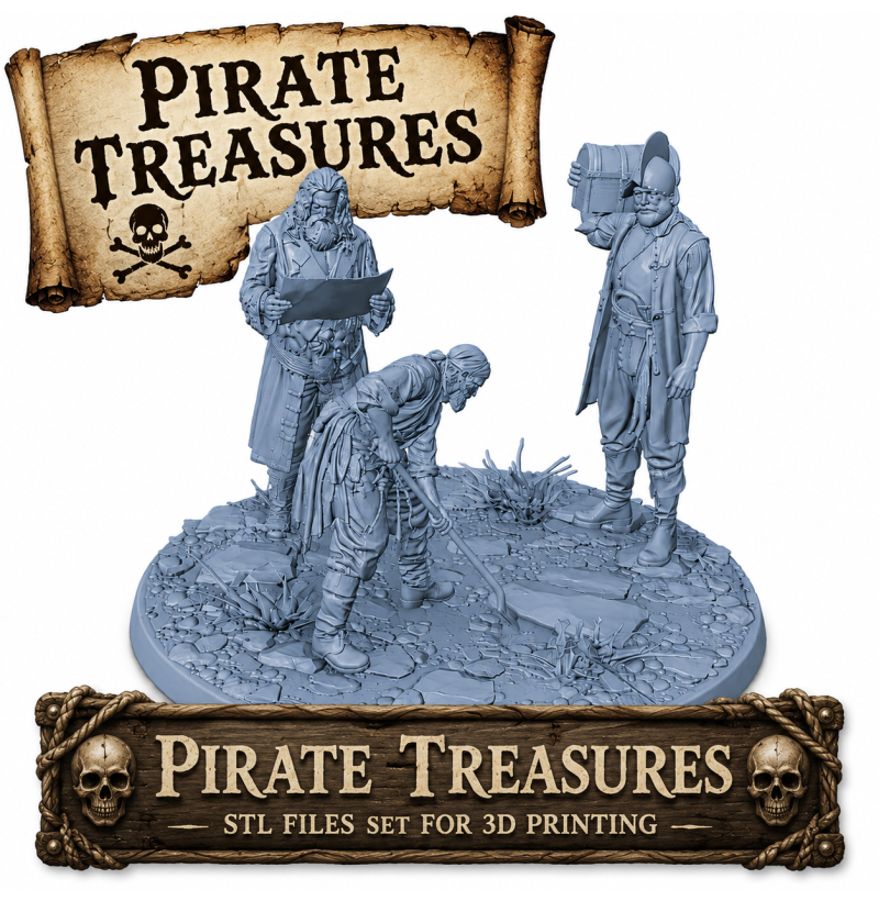 Pirate Treasures STL Files Set for 3D Printing