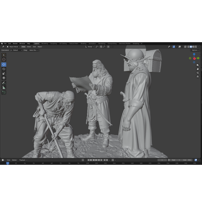 Pirate Treasures STL Files Set for 3D Printing