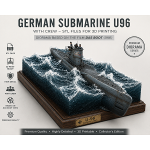 German U-96 Submarine with Crew Diorama – STL Files for 3D Printing
