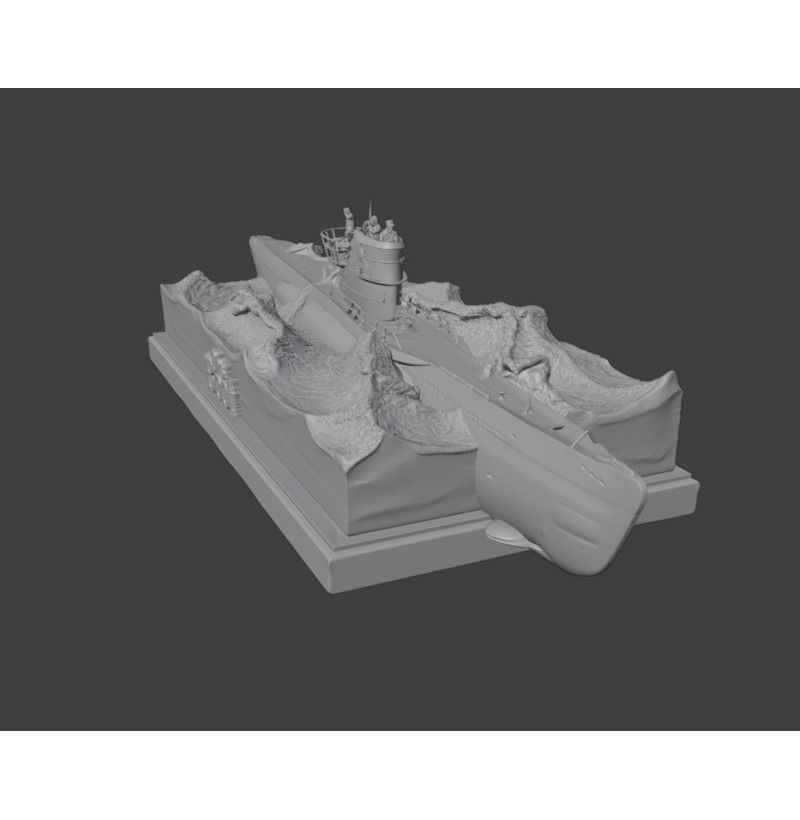 German U-96 Submarine with Crew Diorama – STL Files for 3D Printing