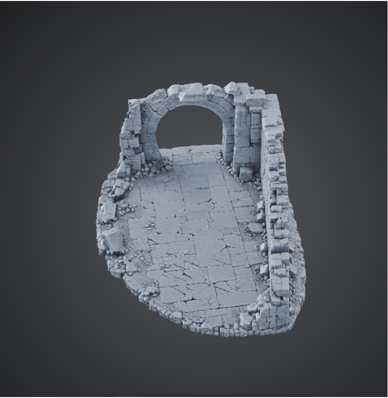 Ruined Medieval Fortress — Diorama Base | STL File for 3D Printing