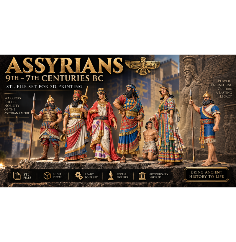 Assyrians 9th–7th Centuries BC — Collectible Set | 11 STL Files for 3D Printing