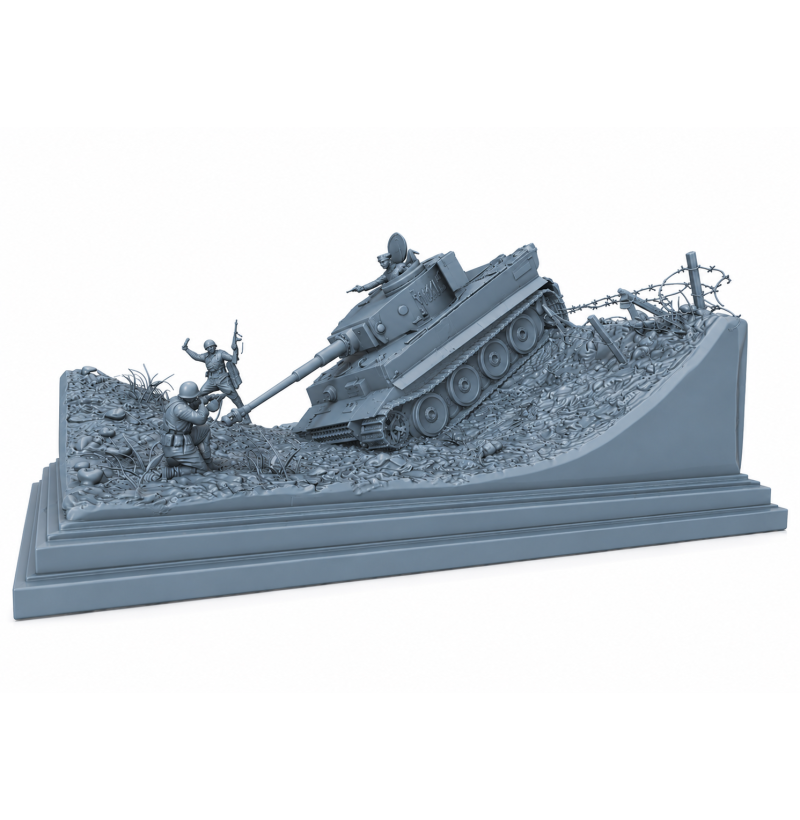 WWII Tiger Tank Diorama STL File for 3D Printing