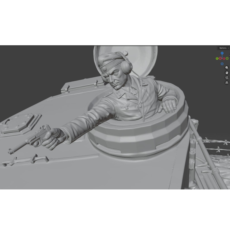 WWII Tiger Tank Diorama STL File for 3D Printing