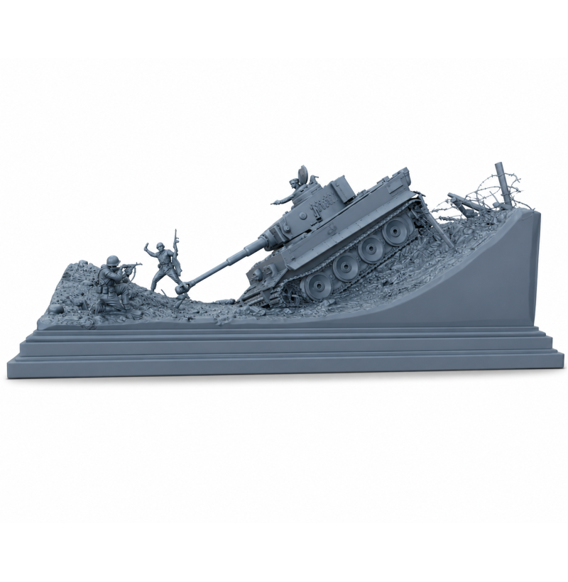 WWII Tiger Tank Diorama STL File for 3D Printing