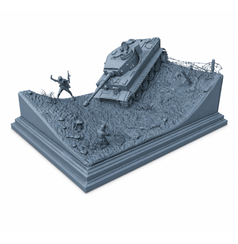 WWII Tiger Tank Diorama STL File for 3D Printing