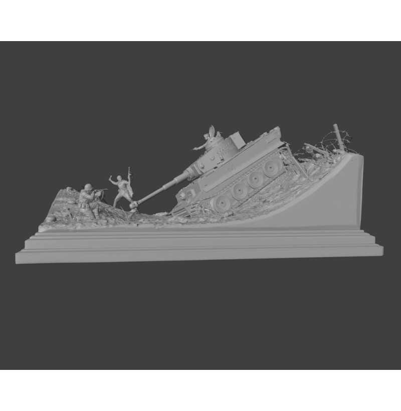 WWII Tiger Tank Diorama STL File for 3D Printing