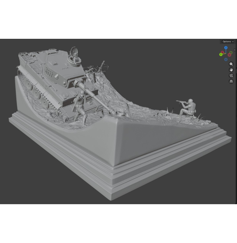 WWII Tiger Tank Diorama STL File for 3D Printing