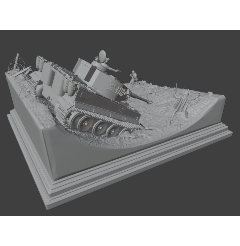 WWII Tiger Tank Diorama STL File for 3D Printing