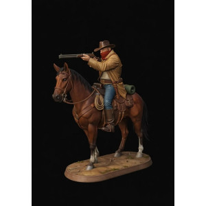 Wild West Cowboy on Horseback with Rifle — STL 3D Print Model
