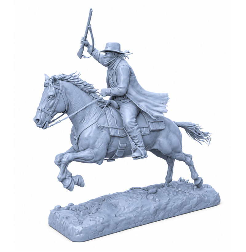 Wild West Outlaw Rider STL Model for 3D Printing