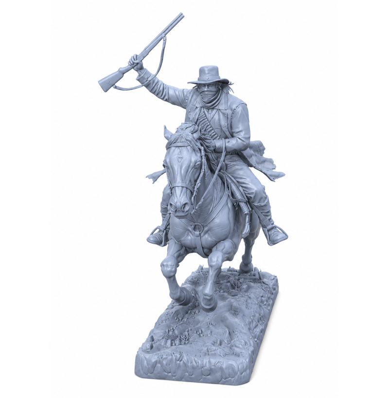 Wild West Outlaw Rider STL Model for 3D Printing