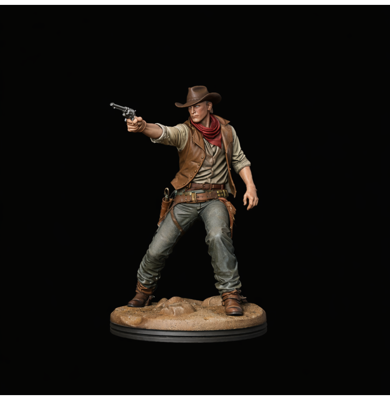 Buy “Wild West Cowboy with Revolver” STL File for 3D Printing