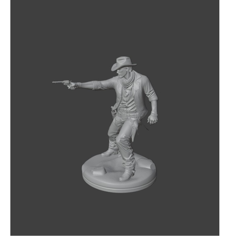 Buy “Wild West Cowboy with Revolver” STL File for 3D Printing
