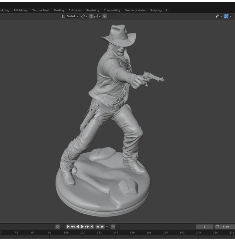 Buy “Wild West Cowboy with Revolver” STL File for 3D Printing