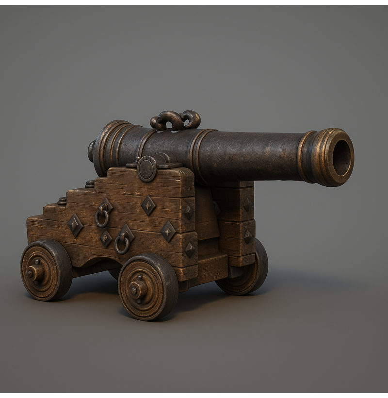 Medieval Ship Cannon STL for 3D Printing – Early Naval Gun