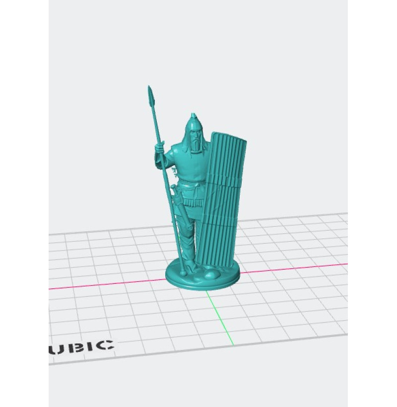 Buy STL File of Sarmatian Warrior with Spear and Sword for 3D Printing
