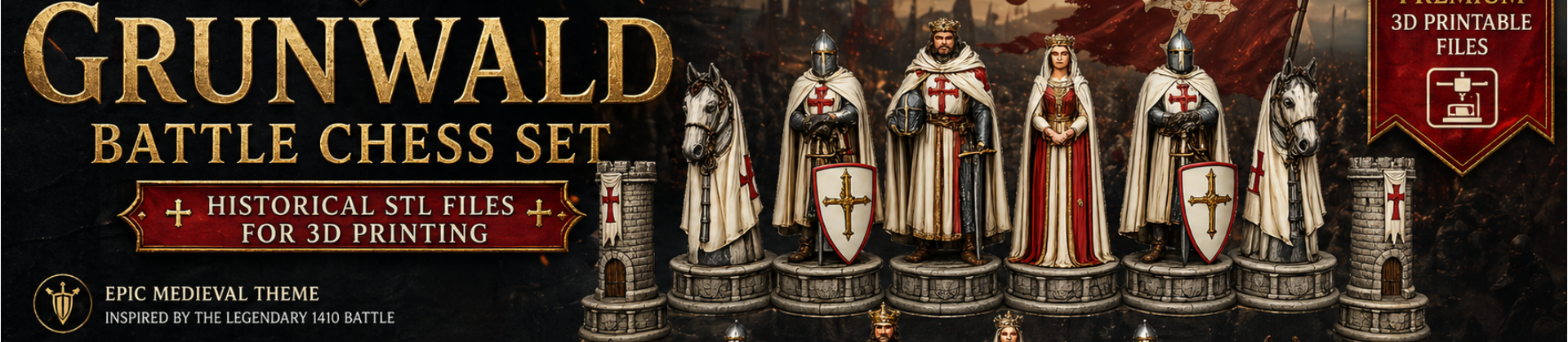 Grunwald Chess Set STL