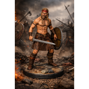 Viking Warrior with Sword and Shield – STL File for 3D Printing