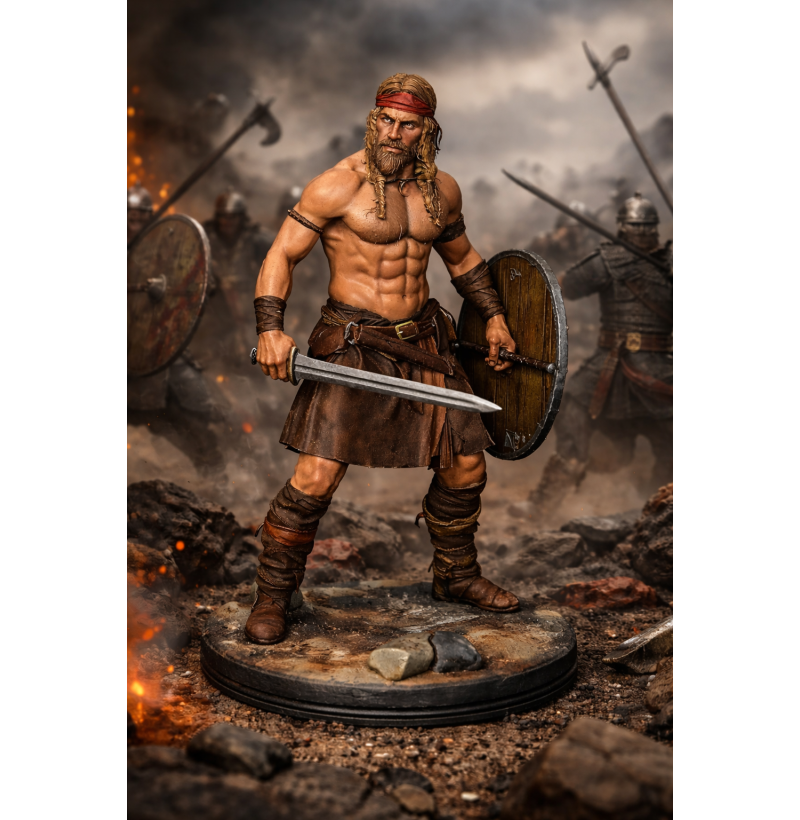 Viking Warrior with Sword and Shield – STL File for 3D Printing