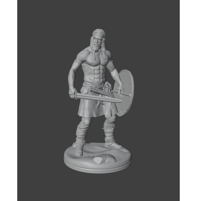 Viking Warrior with Sword and Shield – STL File for 3D Printing
