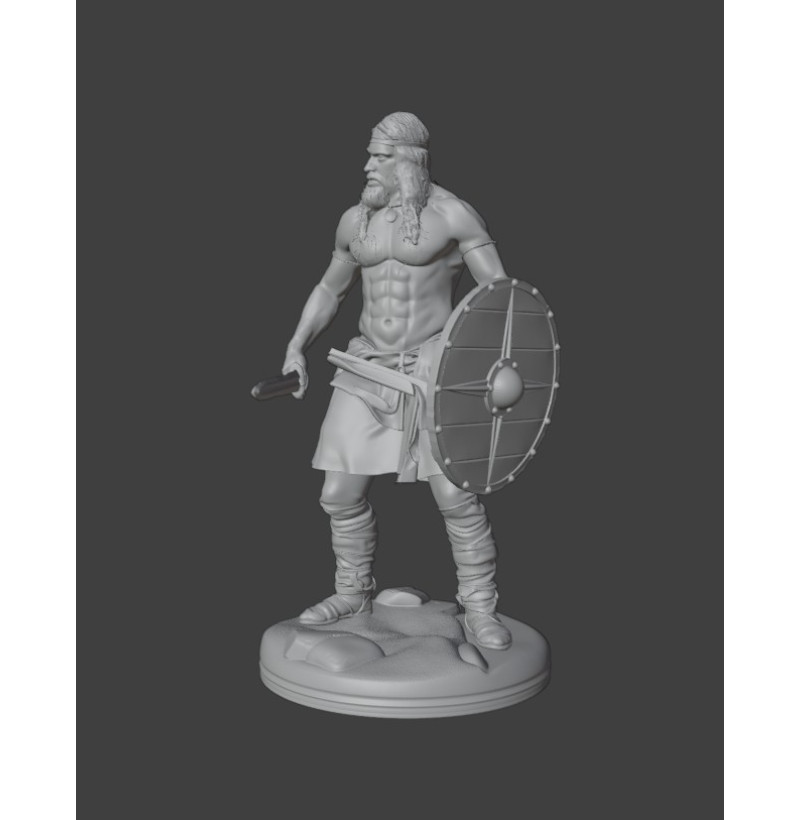 Viking Warrior with Sword and Shield – STL File for 3D Printing