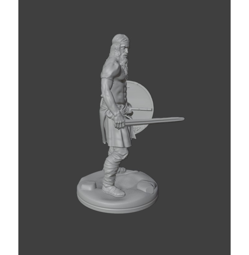 Viking Warrior with Sword and Shield – STL File for 3D Printing